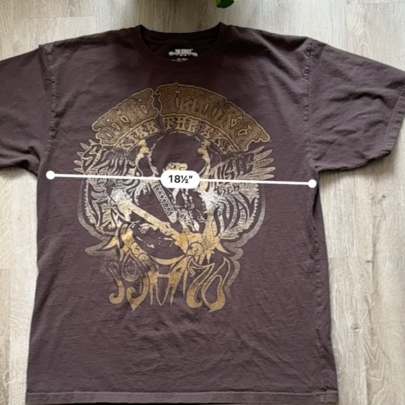Men’s Vintage y2k Grunge Jimmi Hendrix Brown T Shirt - Picture 3 of 6